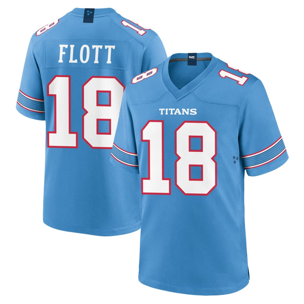 Boles T.Titans #18 Cor'Dale Flott Player Light Blue 2026 Game Home Stitched Jerseys