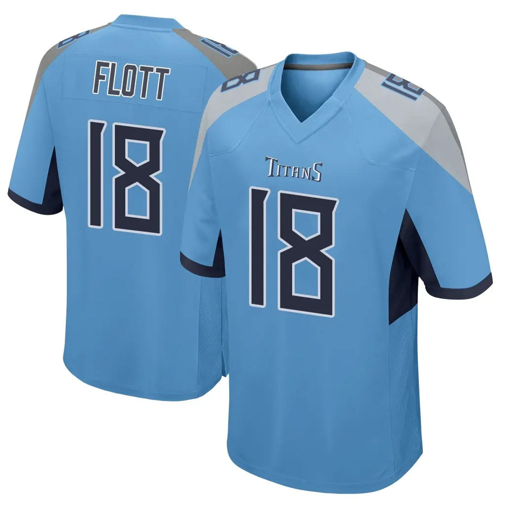 Boles T.Titans #18 Cor'Dale Flott Player Light Blue Home Game Stitched Jerseys
