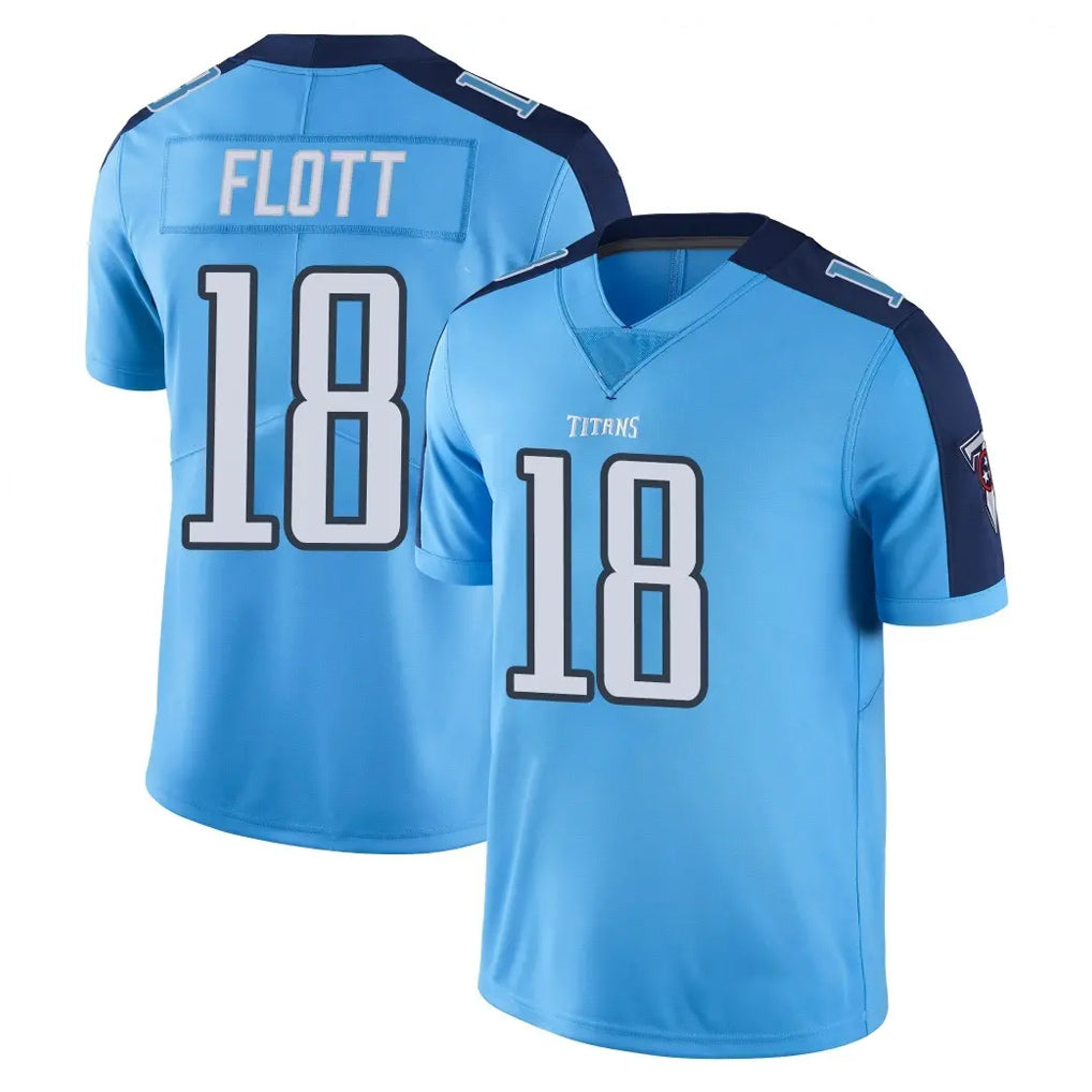 Boles T.Titans #18 Cor'Dale Flott Player Light Blue Limited Color Rush Home Game Stitched Jerseys