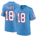 Boles T.Titans #18 Cor'Dale Flott Player Light Blue Oilers Throwback Home Game Stitched Jerseys