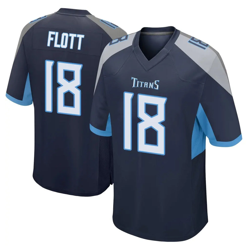 Boles T.Titans #18 Cor'Dale Flott Player Navy Home Game Stitched Jerseys