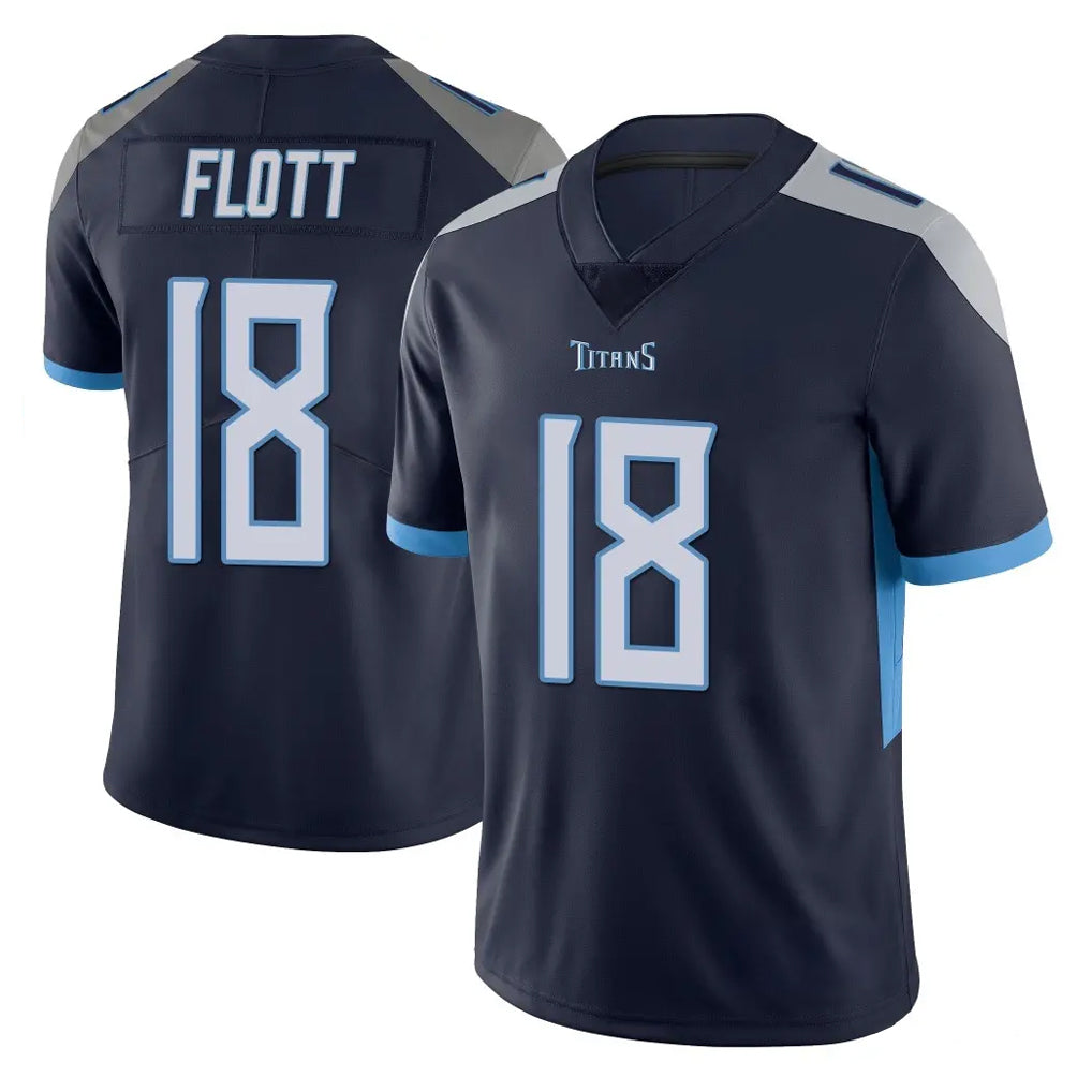 Boles T.Titans #18 Cor'Dale Flott Player Navy Limited Vapor Untouchable Home Game Stitched Jerseys