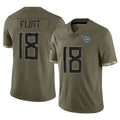 Boles T.Titans #18 Cor'Dale Flott Player Olive Limited Salute to Service Home Game Stitched Jerseys