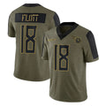 Boles T.Titans #18 Cor'Dale Flott Player Olive Salute to Service Limited Home Game Stitched Jerseys