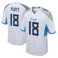 Boles T.Titans #18 Cor'Dale Flott Player White Home Game Stitched Jerseys