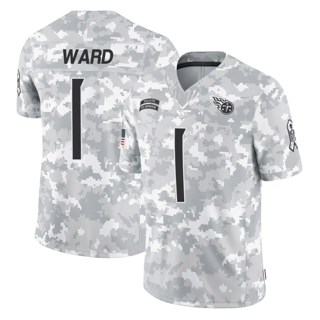 Boles T.Titans #1 Cam Ward Player Arctic Camo Limited Salute to Service Home Game Stitched Jerseys