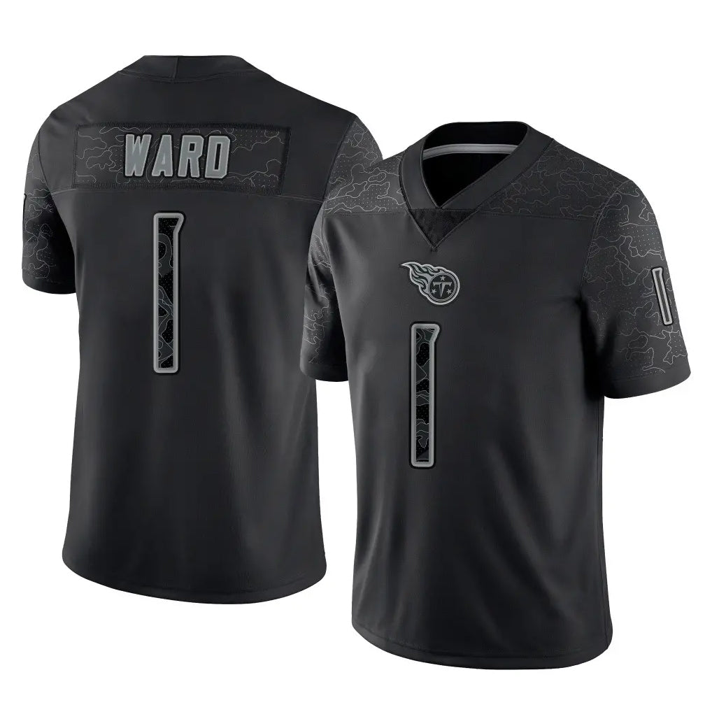 Boles T.Titans #1 Cam Ward Player Black Limited Reflective Home Game Stitched Jerseys