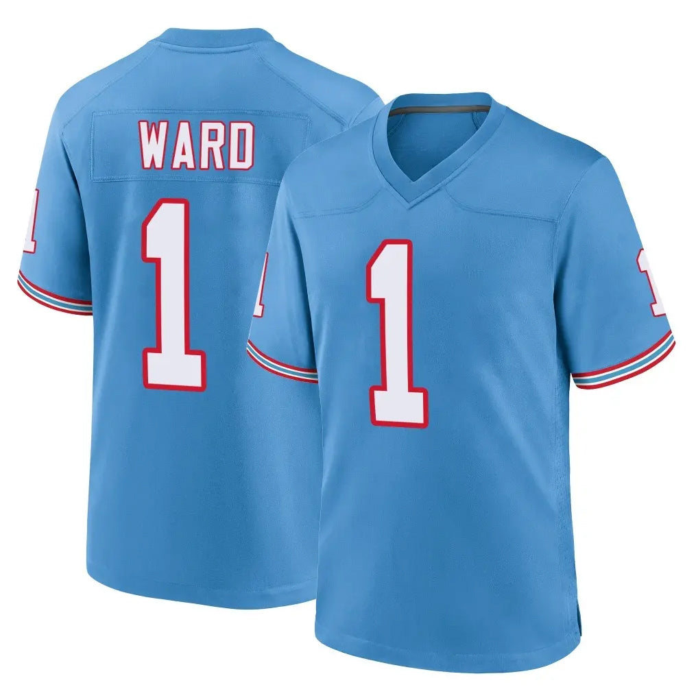 Boles T.Titans #1 Cam Ward Player Light Blue Oilers Throwback Home Game Stitched Jerseys