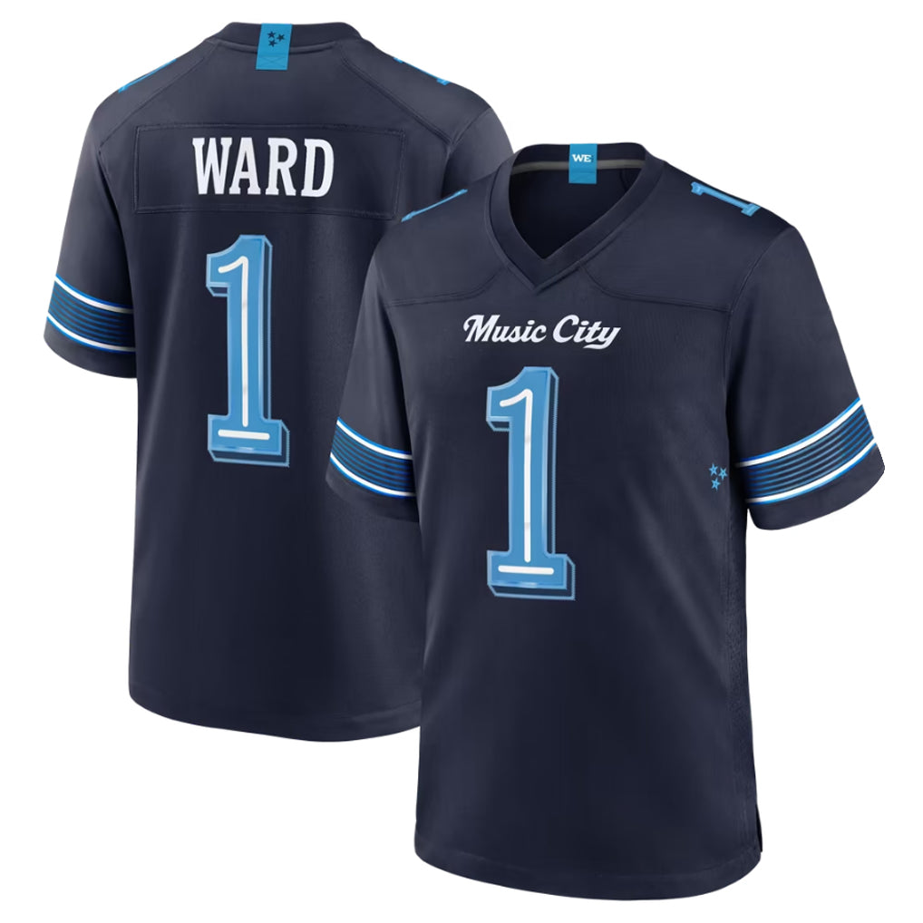 Boles T.Titans #1 Cam Ward Player Navy 2026 Rivalries Collection Home Game Stitched Jerseys