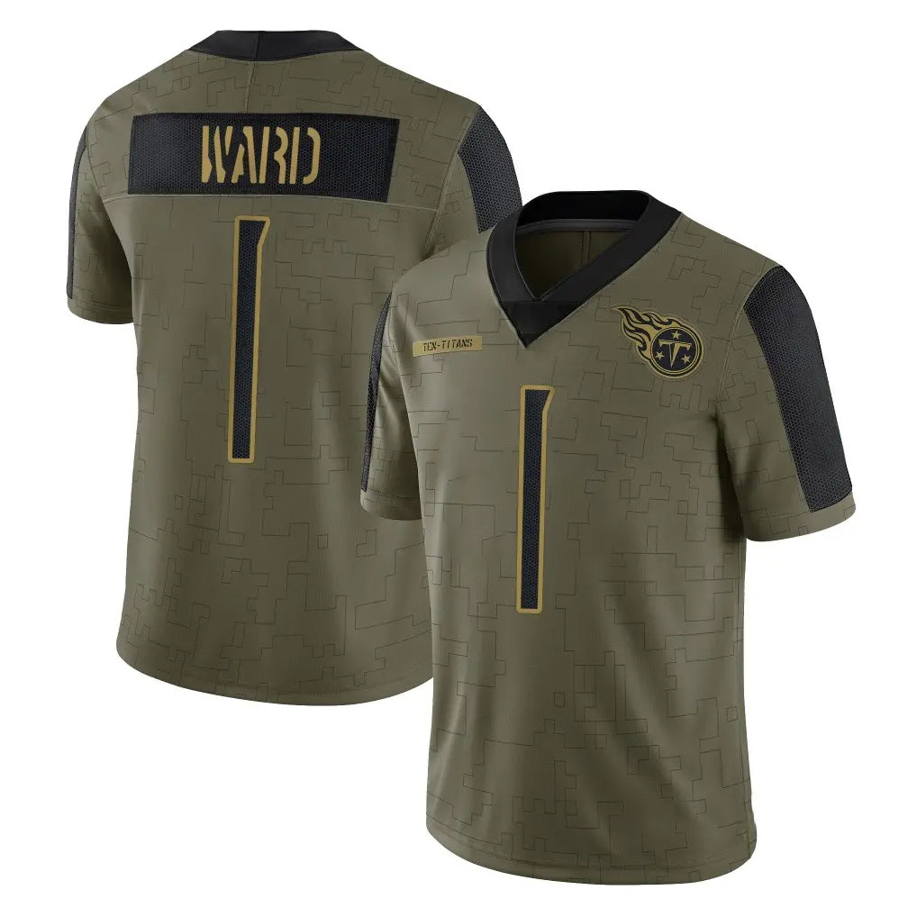 Boles T.Titans #1 Cam Ward Player Olive Salute to Service Limited Home Game Stitched Jerseys