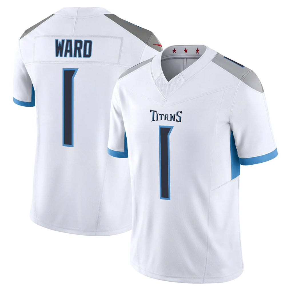 Boles T.Titans #1 Cam Ward Player White 2025 Vapor Limited Home Game Stitched Jerseys