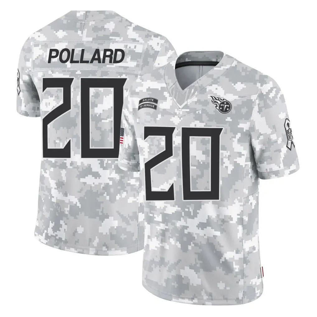 Boles T.Titans #20 Tony Pollard Player Arctic Camo Limited Salute to Service Home Game Stitched Jerseys