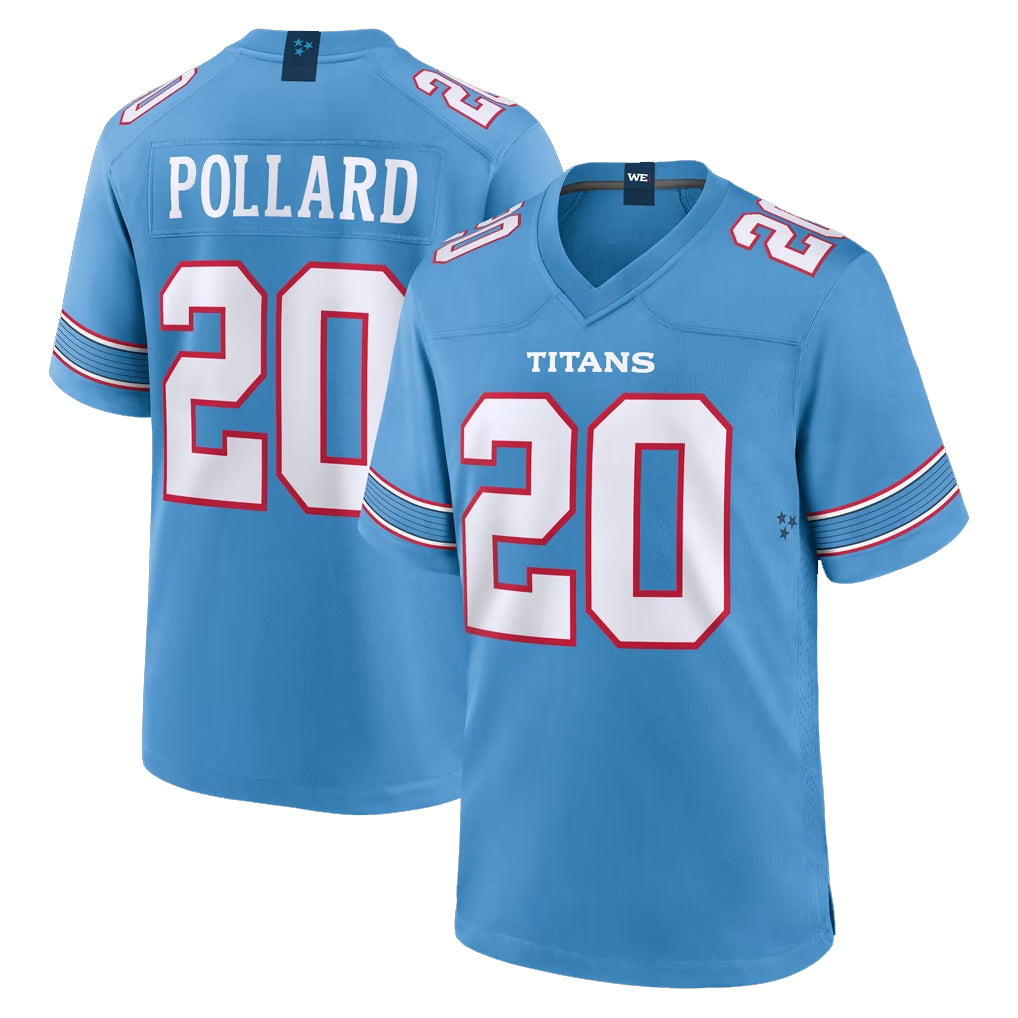 Boles T.Titans #20 Tony Pollard Player Light Blue 2026 Game Home Stitched Jerseys