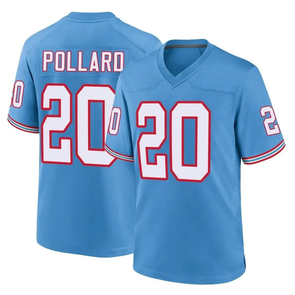 Boles T.Titans #20 Tony Pollard Player Light Blue Oilers Throwback Home Game Stitched Jerseys