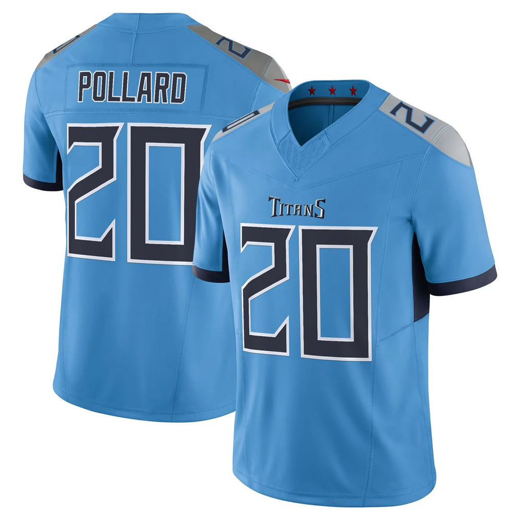 Boles T.Titans #20 Tony Pollard Player Light Blue Vapor F.U.S.E. Limited Home Game Stitched Jerseys