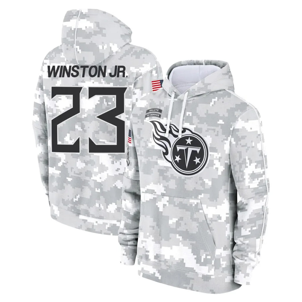 Boles T.Titans #23 Kevin Winston Jr. Player Camo Arctic Salute to Service Pullover Hoodies Home Game Stitched Jerseys
