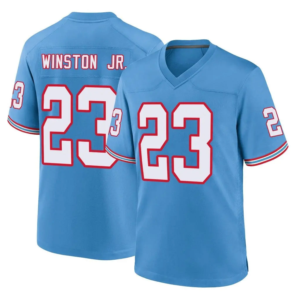 Boles T.Titans #23 Kevin Winston Jr. Player Light Blue Oilers Throwback Home Game Stitched Jerseys