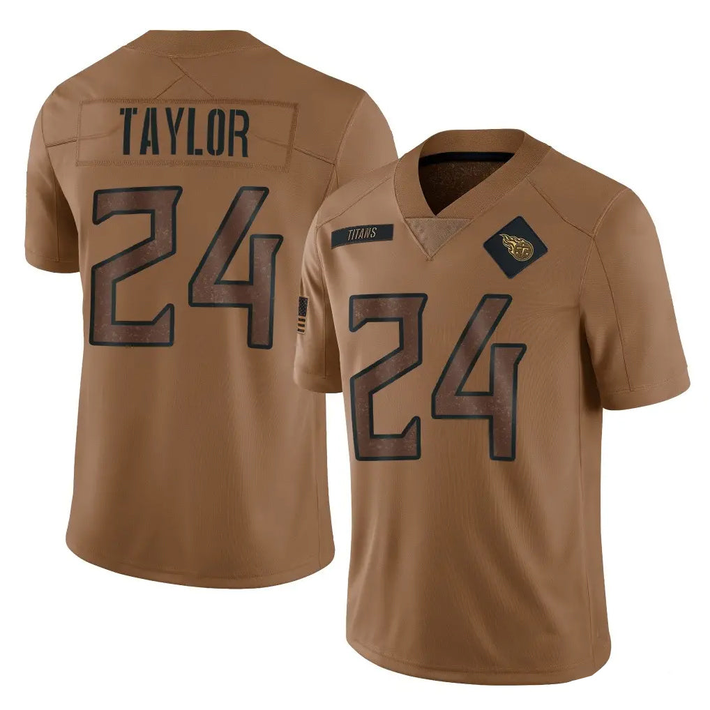 Boles T.Titans #24 Alontae Taylor Player Brown Limited Salute to Service Home Game Stitched Jerseys