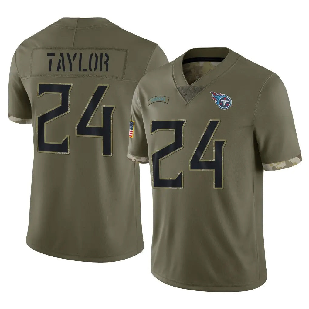 Boles T.Titans #24 Alontae Taylor Player Olive Limited Salute to Service Home Game Stitched Jerseys