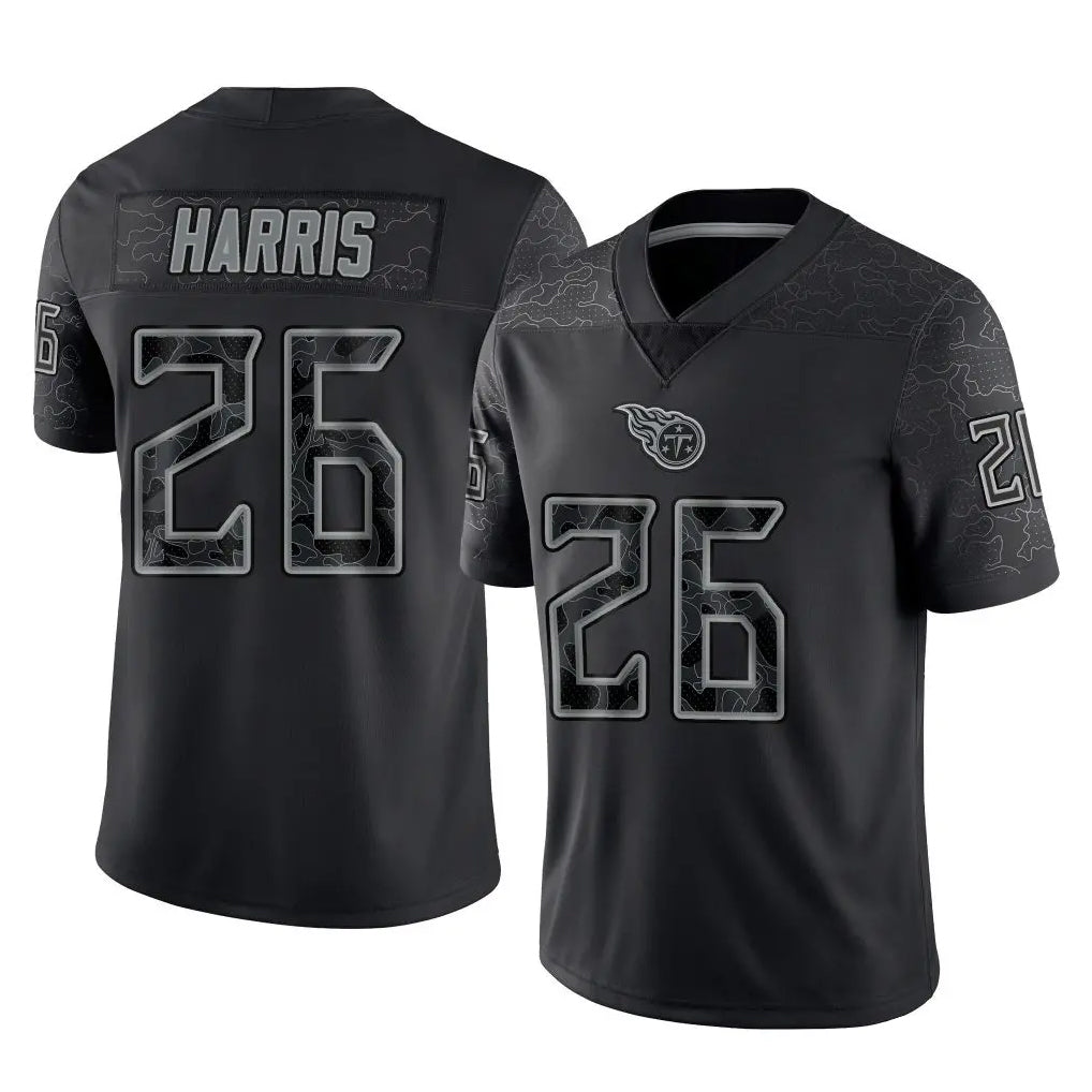 Boles T.Titans #26 Marcus Harris Player Black Limited Reflective Home Game Stitched Jerseys