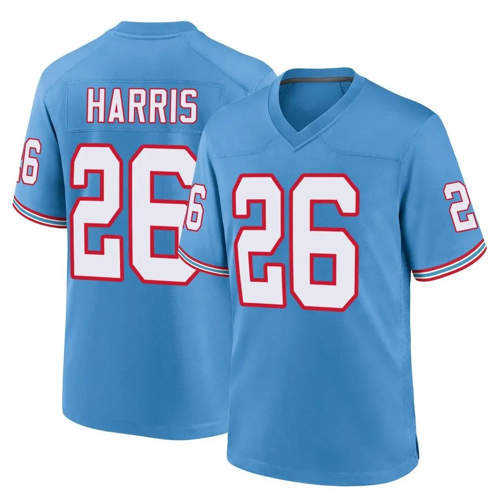 Boles T.Titans #26 Marcus Harris Player Light Blue Oilers Throwback Home Game Stitched Jerseys