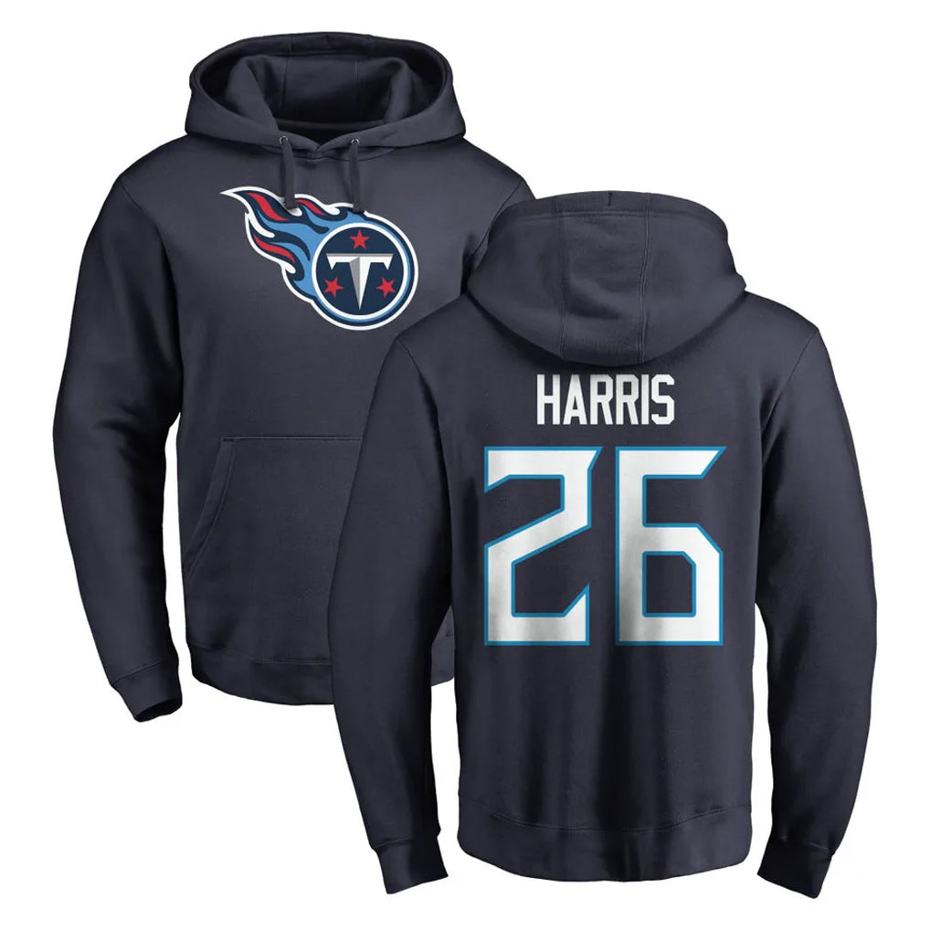 Boles T.Titans #26 Marcus Harris Player Navy Logo Pullover Hoodies Home Game Stitched Jerseys