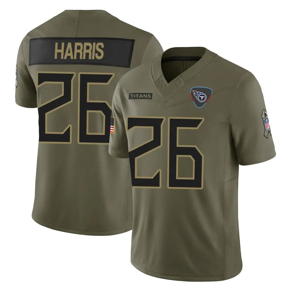 Boles T.Titans #26 Marcus Harris Player Olive Limited 2025 Salute to Service Home Game Stitched Jerseys