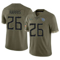 Boles T.Titans #26 Marcus Harris Player Olive Limited Salute to Service Home Game Stitched Jerseys