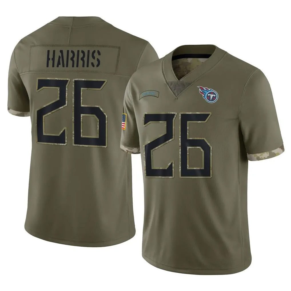 Boles T.Titans #26 Marcus Harris Player Olive Limited Salute to Service Home Game Stitched Jerseys