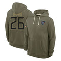 Boles T.Titans #26 Marcus Harris Player Olive Salute to Service Hoodies Home Game Stitched Jerseys