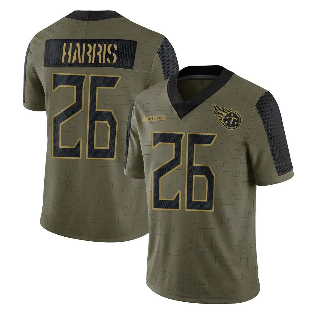 Boles T.Titans #26 Marcus Harris Player Olive Salute to Service Limited Home Game Stitched Jerseys