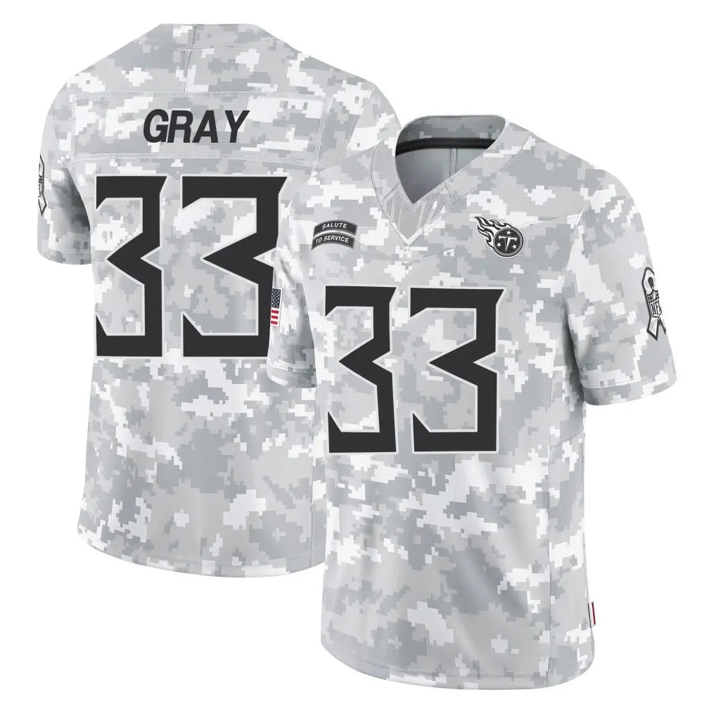 Boles T.Titans #33 Cedric Gray Player Arctic Camo Limited Salute to Service Home Game Stitched Jerseys