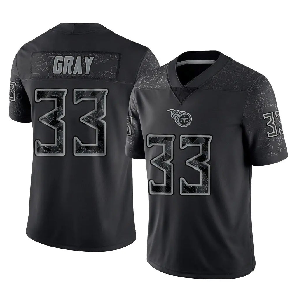 Boles T.Titans #33 Cedric Gray Player Black Limited Reflective Home Game Stitched Jerseys