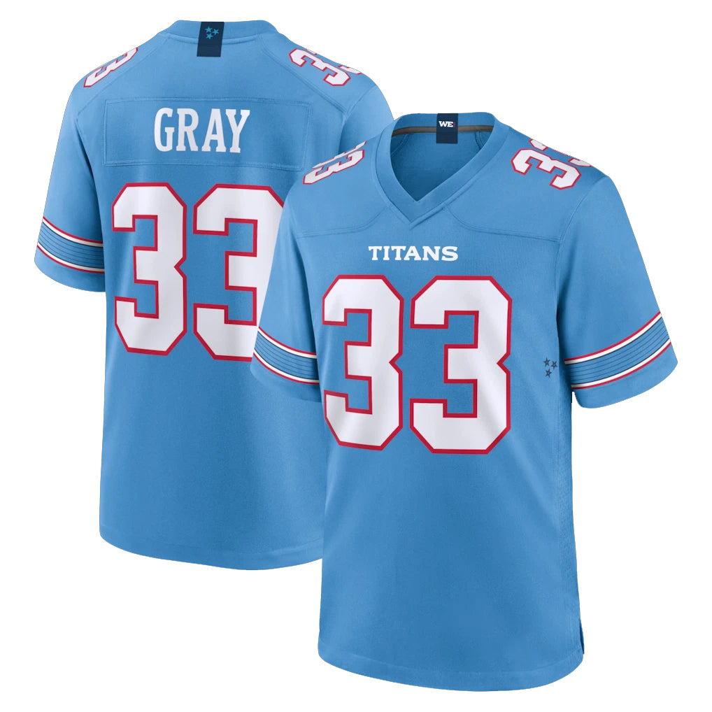 Boles T.Titans #33 Cedric Gray Player Light Blue 2026 Game Home Stitched Jerseys