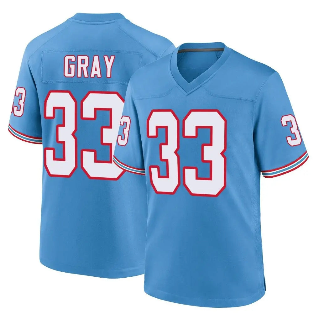 Boles T.Titans #33 Cedric Gray Player Light Blue Oilers Throwback Home Game Stitched Jerseys