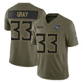 Boles T.Titans #33 Cedric Gray Player Olive Limited 2025 Salute to Service Home Game Stitched Jerseys