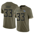 Boles T.Titans #33 Cedric Gray Player Olive Limited Salute to Service Home Game Stitched Jerseys