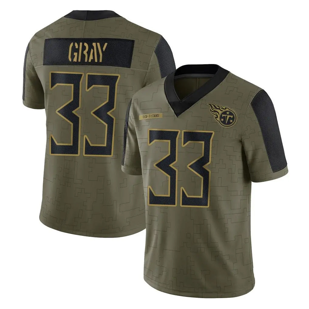 Boles T.Titans #33 Cedric Gray Player Olive Salute to Service Limited Home Game Stitched Jerseys