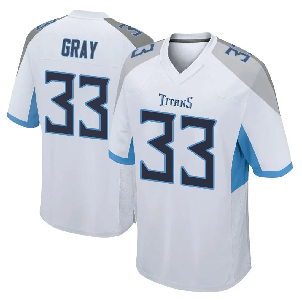 Boles T.Titans #33 Cedric Gray Player White Home Game Stitched Jerseys