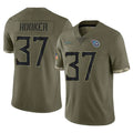 Boles T.Titans #37 Amani Hooker Player Olive Limited Salute to Service Home Game Stitched Jerseys