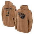 Boles T.Titans #3 Tommy Townsend Player Brown Salute To Service Club Pullover Hoodies Home Game Stitched Jerseys