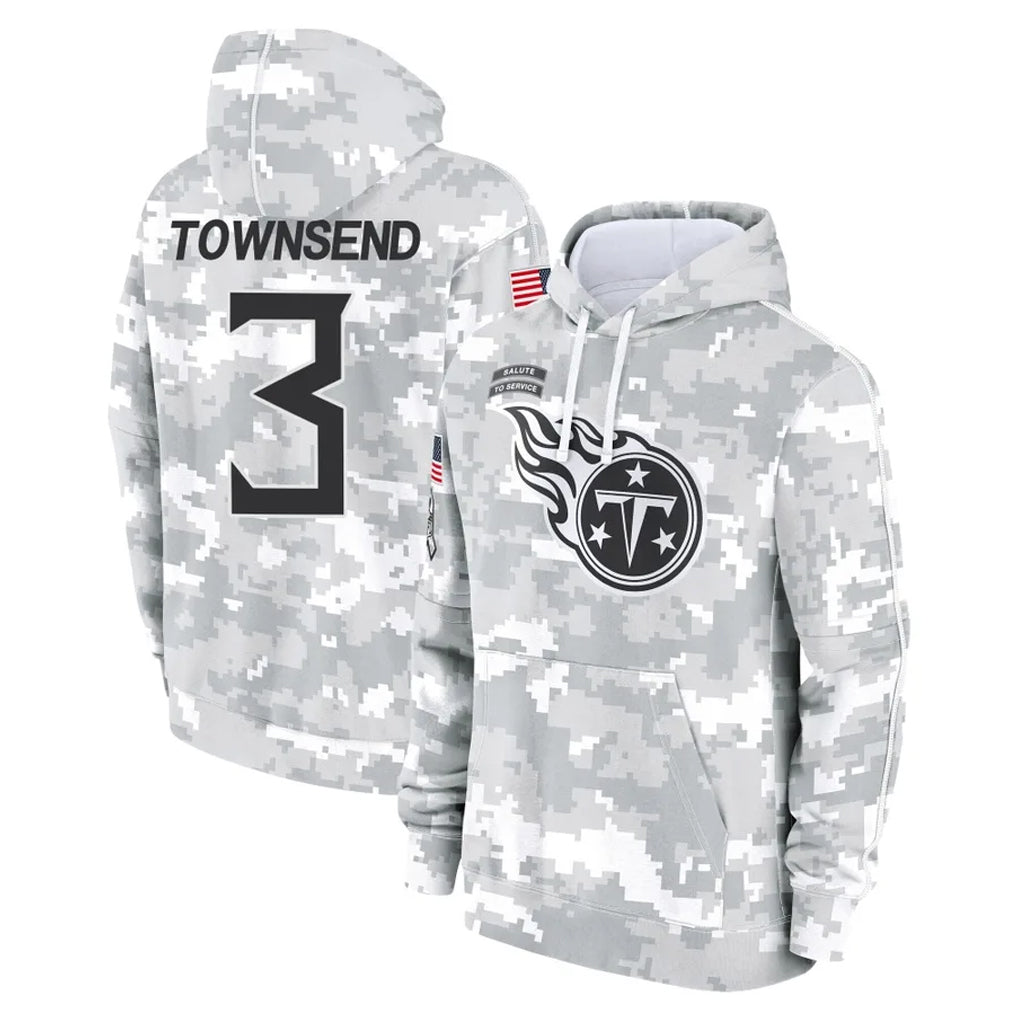 Boles T.Titans #3 Tommy Townsend Player Camo Arctic Salute to Service Pullover Hoodies Home Game Stitched Jerseys