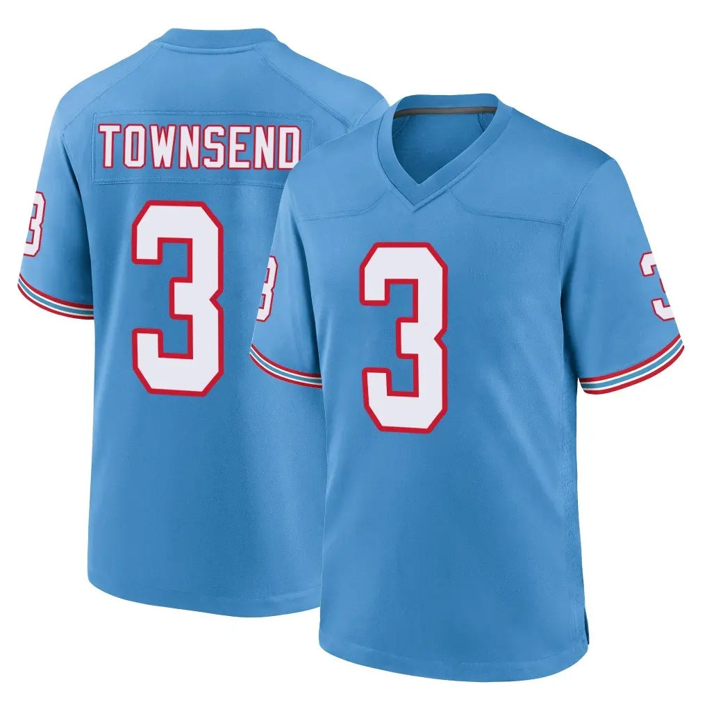 Boles T.Titans #3 Tommy Townsend Player Light Blue Oilers Throwback Home Game Stitched Jerseys