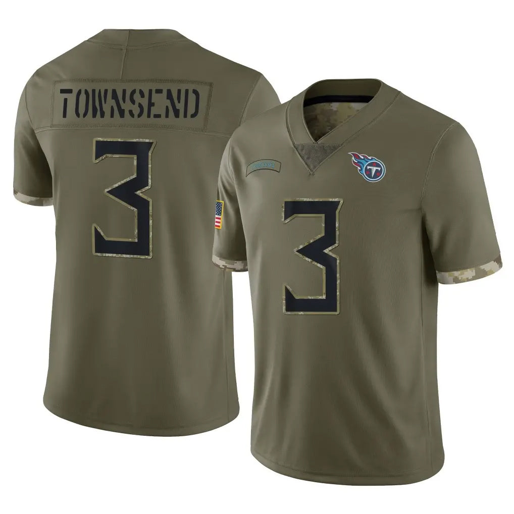 Boles T.Titans #3 Tommy Townsend Player Olive Limited Salute to Service Home Game Stitched Jerseys
