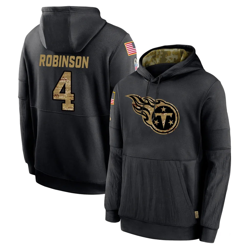 Boles T.Titans #4 Wan'Dale Robinson Player Black Salute to Service Sideline Performance Pullover Hoodies Home Game Stitched Jerseys
