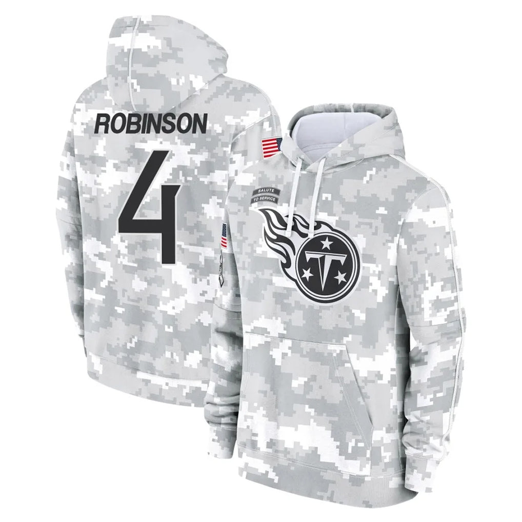 Boles T.Titans #4 Wan'Dale Robinson Player Camo Arctic Salute to Service Pullover Hoodies Home Game Stitched Jerseys