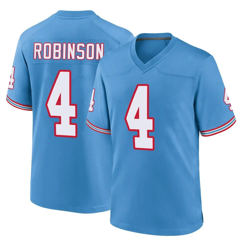 Boles T.Titans #4 Wan'Dale Robinson Player Light Blue Oilers Throwback Home Game Stitched Jerseys