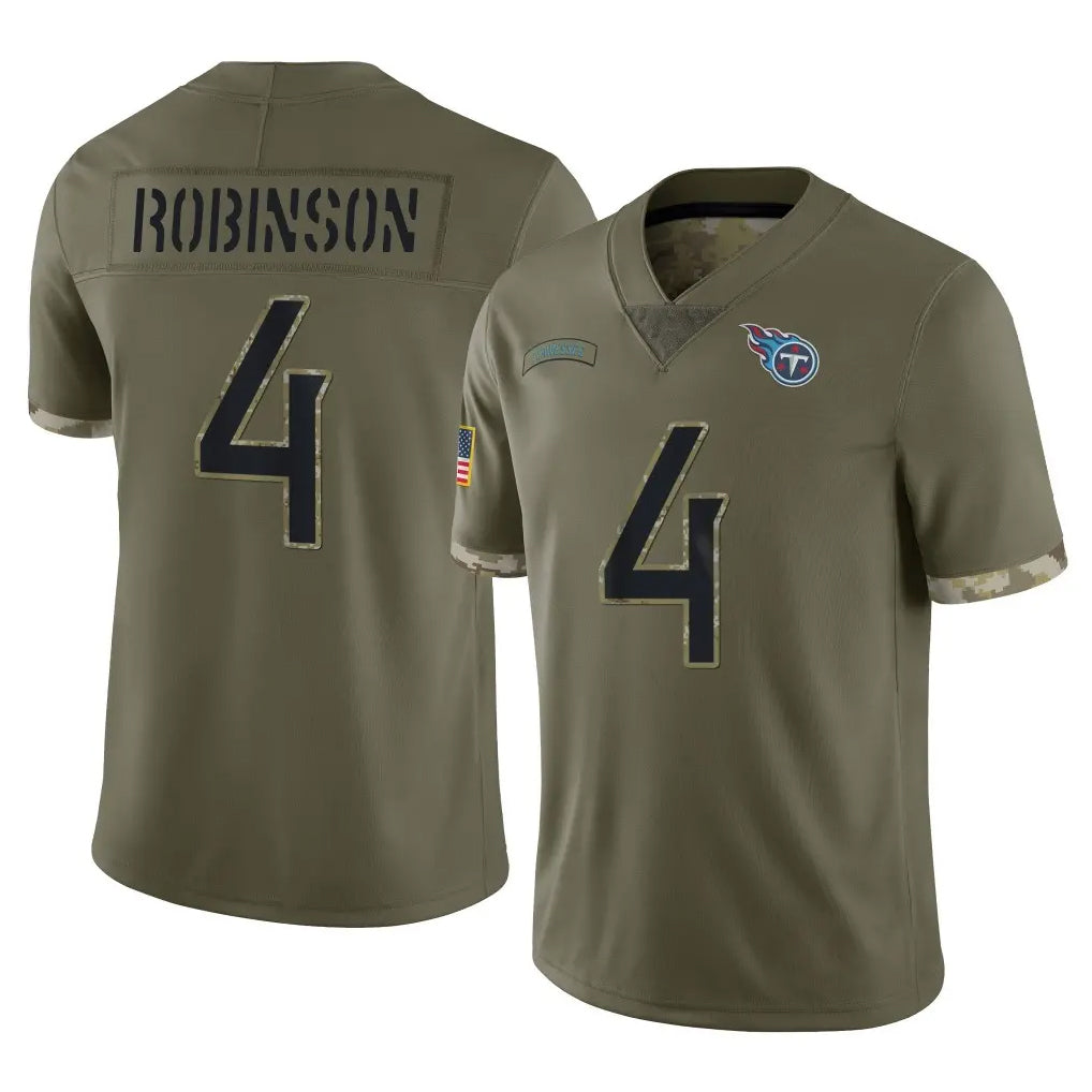 Boles T.Titans #4 Wan'Dale Robinson Player Olive Limited Salute to Service Home Game Stitched Jerseys