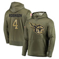 Boles T.Titans #4 Wan'Dale Robinson Player Olive Salute to Service Pullover Hoodies Home Game Stitched Jerseys