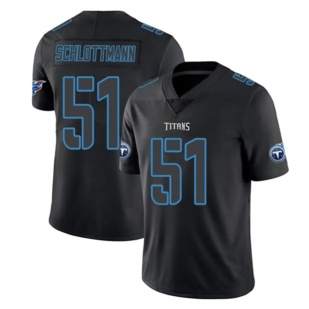 Boles T.Titans #51 Austin Schlottmann Player Black Impact Limited Home Game Stitched Jerseys